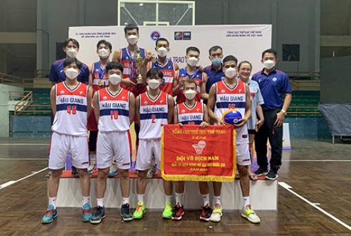 Đội bóng rổ Xổ số kiến thiết Hậu Giang lên ngôi vô địch giải quốc gia