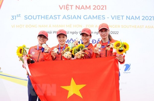 SEA Games 31: Việt Nam đứng đầu toàn đoàn môn đua thuyền Rowing